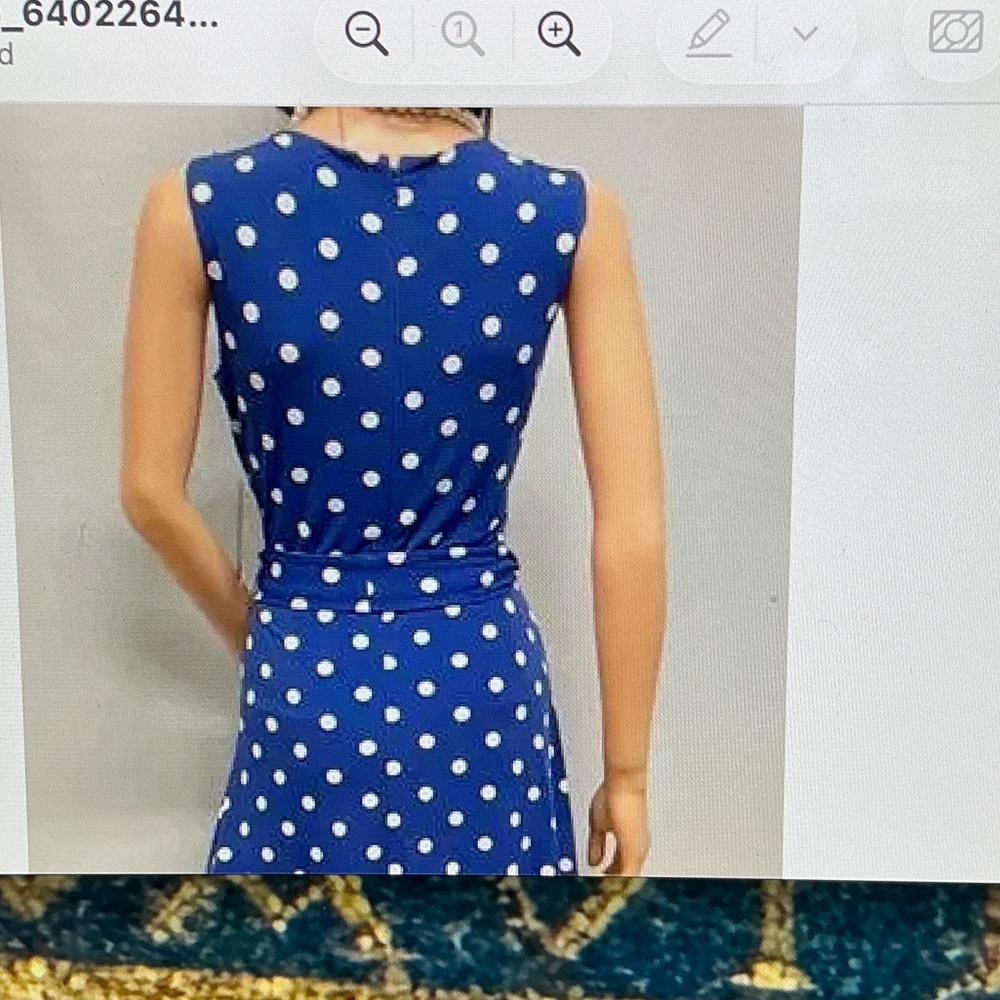 New! Beautiful royal blue faux polka dot wrap dress, Jessica Howard, size 10p - Picture 13 of 13